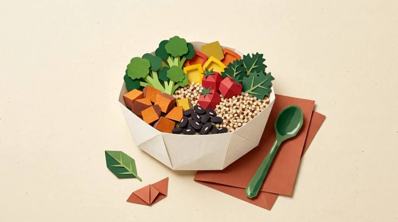 paper bowl of vegetables